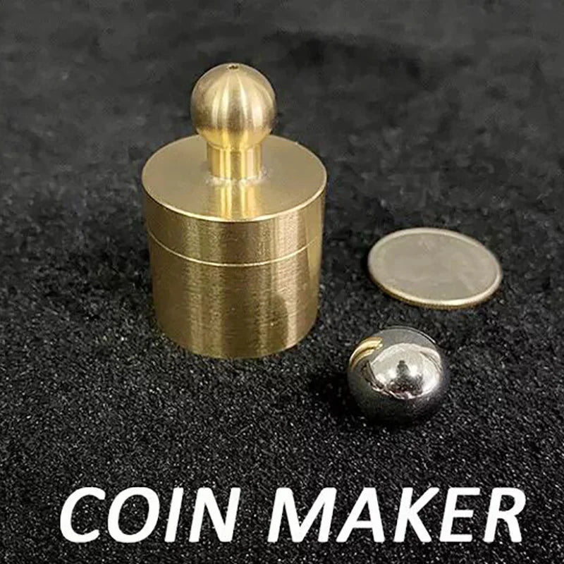 Coin Maker (Brass) Magic Tricks Steel Ball to Coins Appearing Magia Magician Close Up Illusions Gimmicks Props Mentalism Magica - Big Tim's Magic Emporium