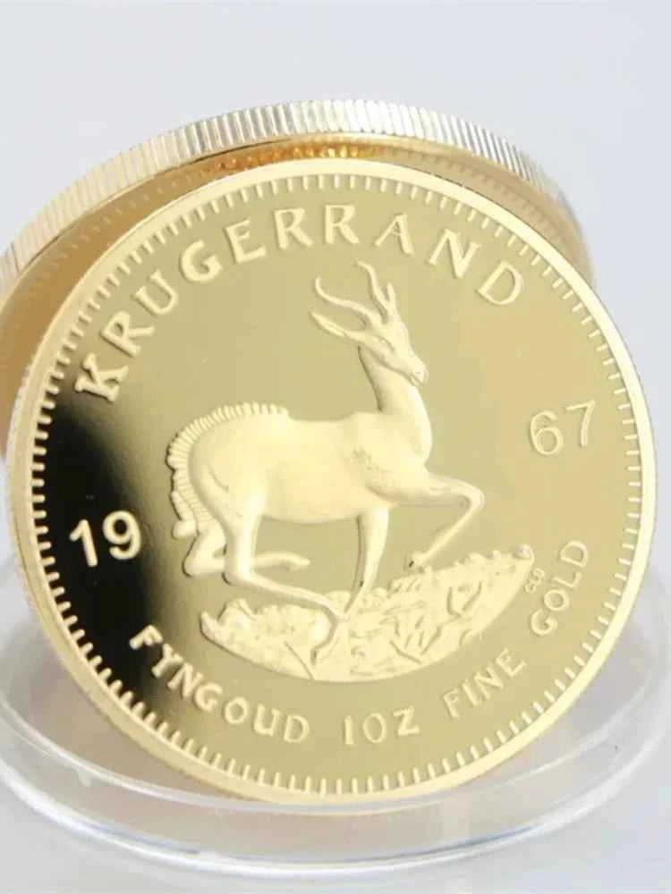 Gold Krugerrand Coin 4cm Wealth Simulator Royal Minted Token Replica For Wealth Gift Home Decorr Coin Collection