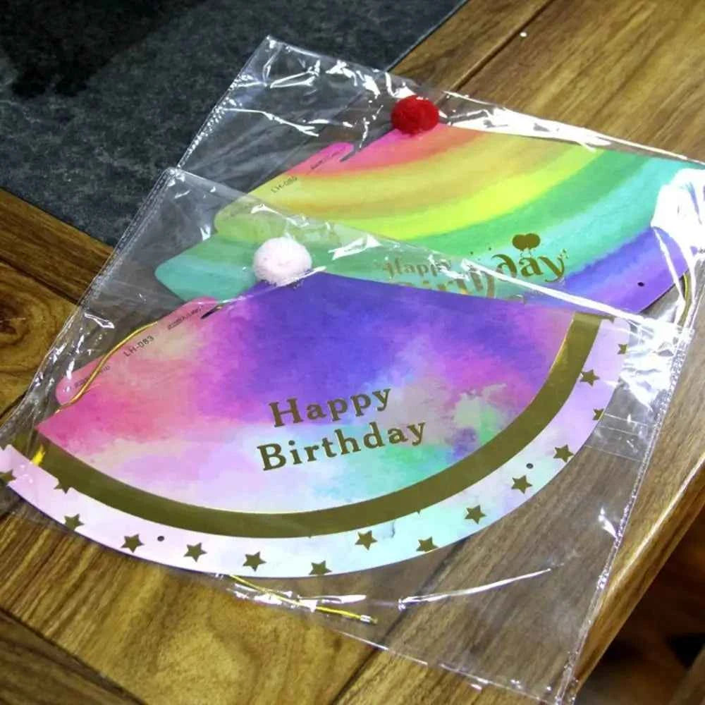 Happy Birthday Party Hats DIY Handmade Cap Crown Baby Shower Decoration Boy Girl Birthday Party Photo Props