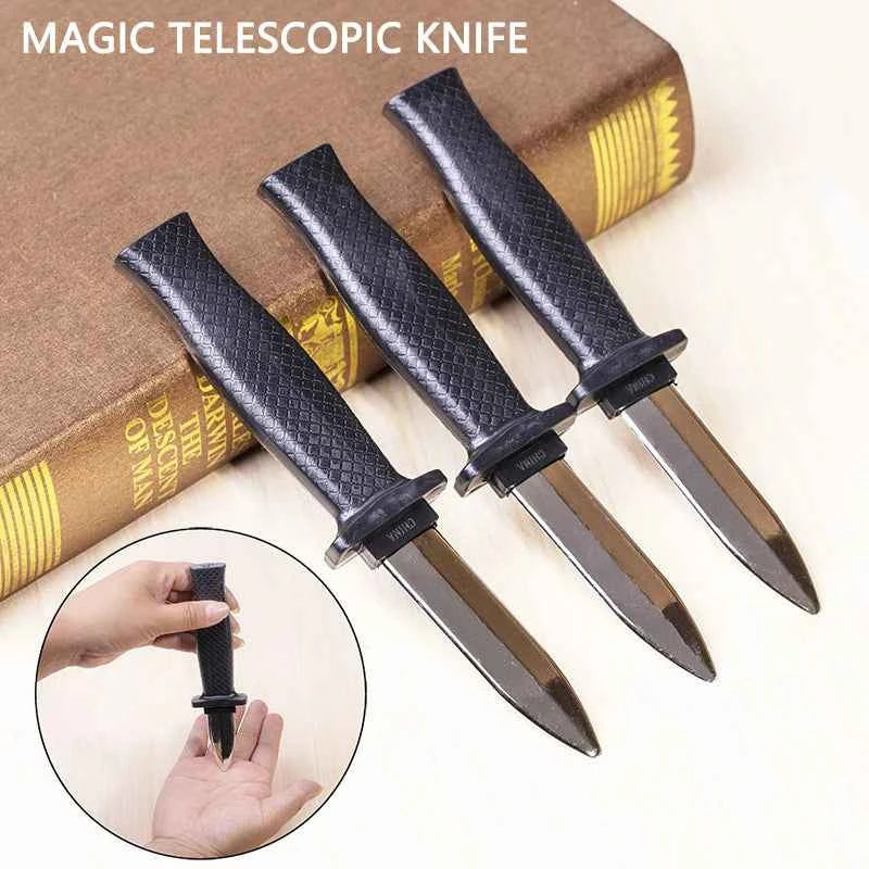 Props Toys Joke Magic Plastic Retractable Knife Joke Prank Props Knife Scary Trick Fake Dagger Funny - Big Tim's Magic Emporium