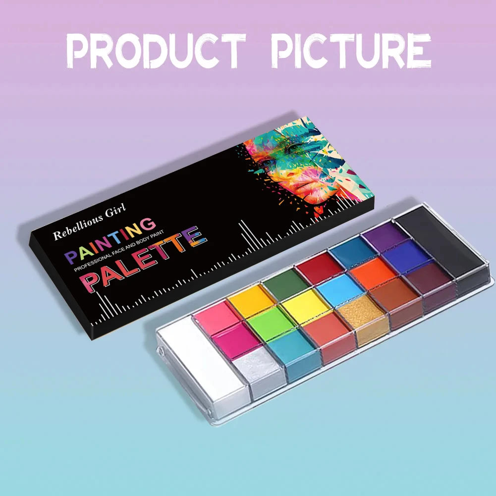 20 Colors Professional Face Paint Body Paint with Brush Water Based Face painting Makeup Safe Single Color For Adults Cosplay