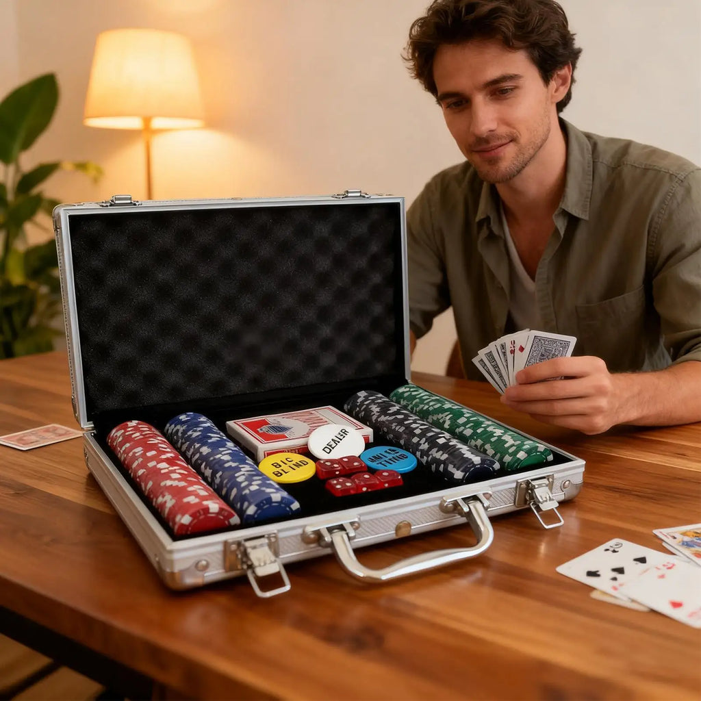 Poker Sets With Case Party Props No-Denomination Professional Poker Sets For Players Game Enthusiasts Collectors Event Planner - Big Tim's Magic Emporium