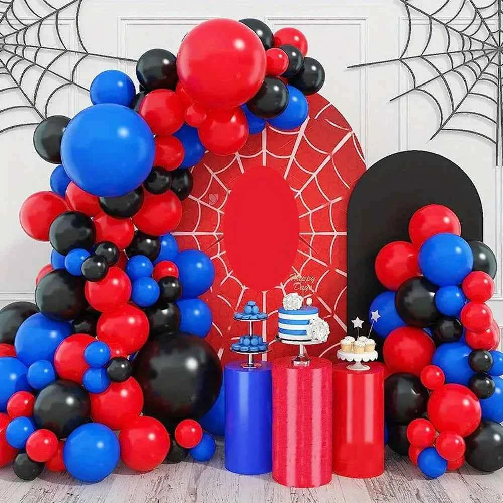 95Pcs/Set Red Black Blue Latex Balloon Chain Kids Boys Gifts Birthday Party Decorations Supplies