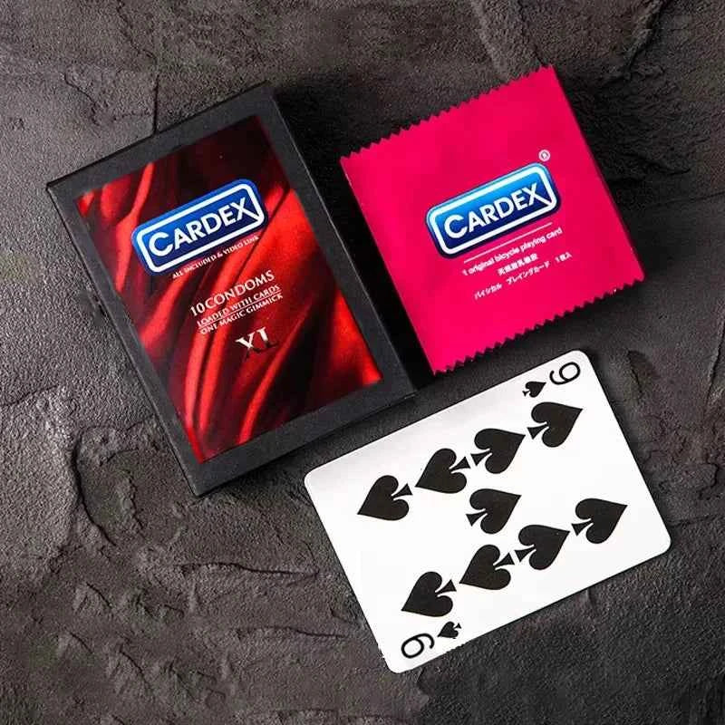Cardex Card Magic Tricks Card into Condom Illusion Close Up Street Mentalism Magia Magicians Prop Gimmick Accessory Tutorial
