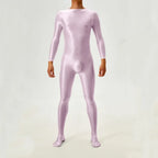 Candy Color Oil Glossy Full-Body Shaping Bodysuit Satin Smooth Leotard