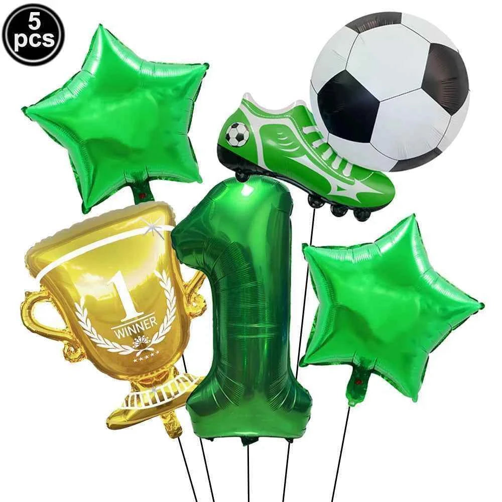 Soccer Party Decoration Balloons Soccer Balls Football Sneakers Trophy Foil Balloons for Birthday Sports Theme Party Supplies