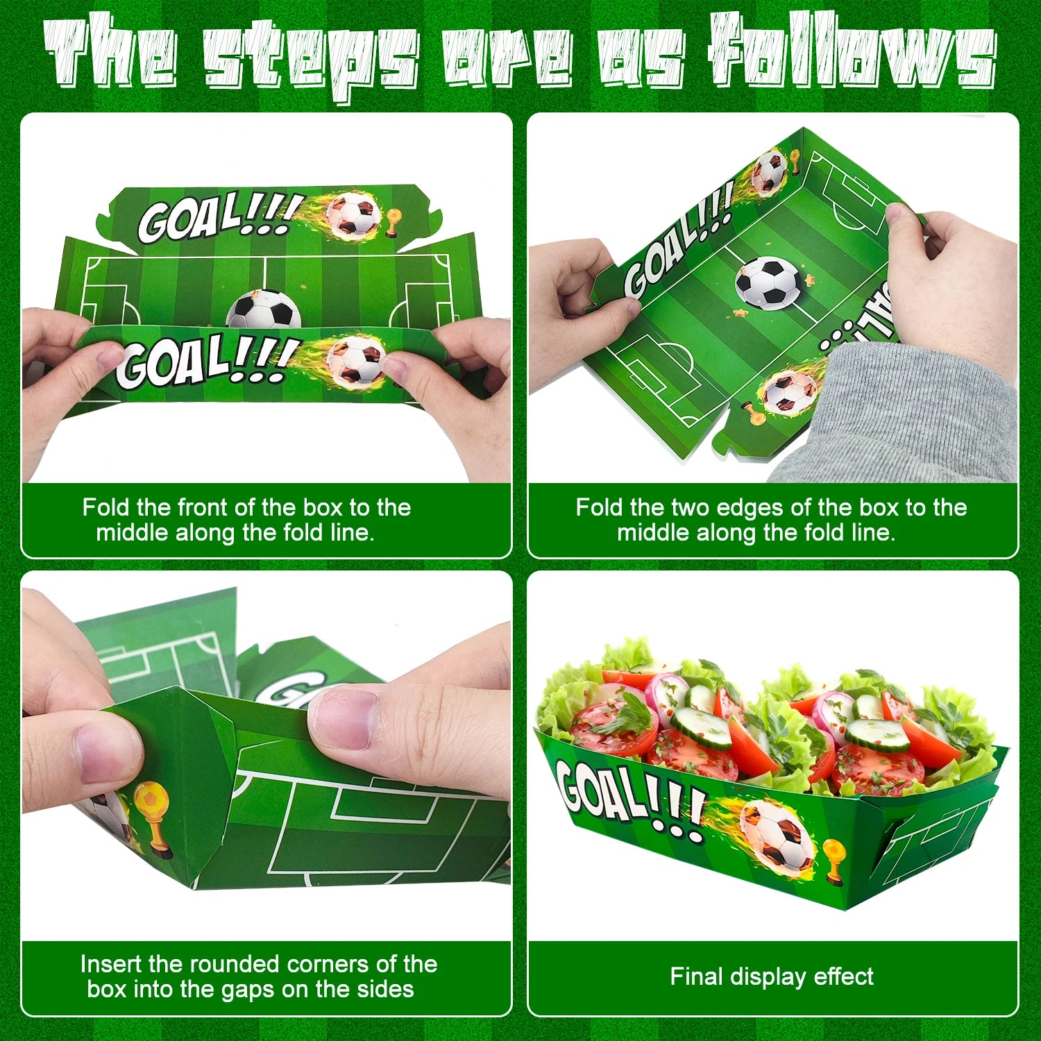 36 Pcs Soccer Party Favors Large Soccer Plates Paper Trays Serving Tray Soccer Party Nachos Food Boats Disposable Soccer Bowls - Big Tim's Magic Emporium