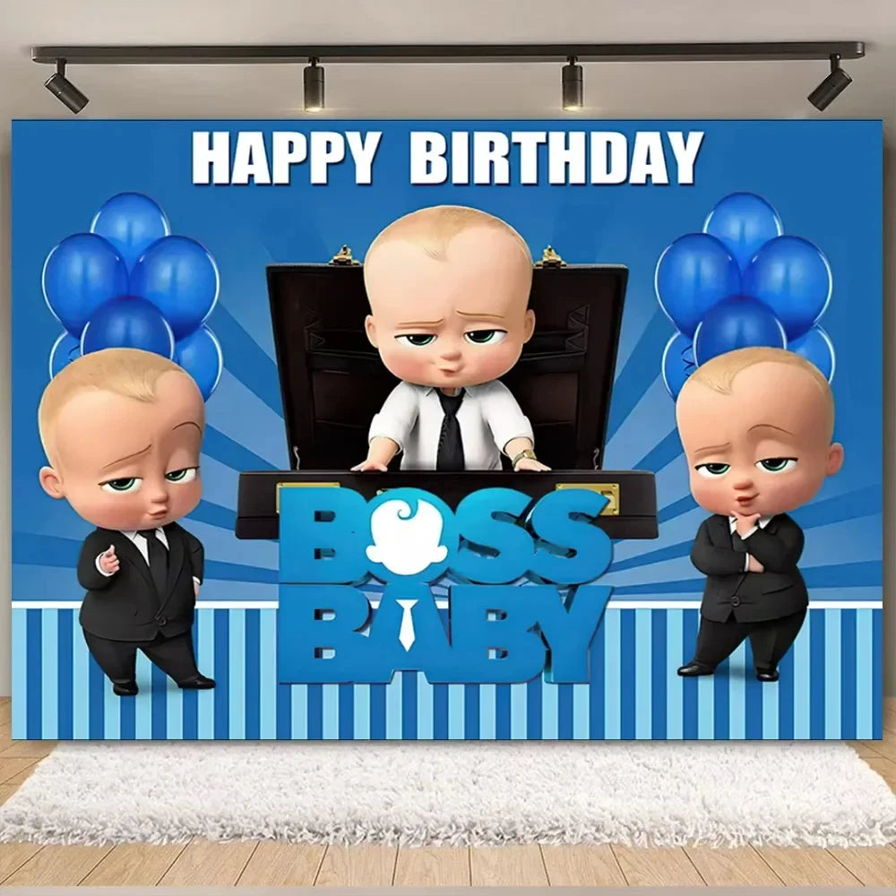 Cartoon Bossed Baby Newborn 1st Birthday Party Decorations Cute Balloons Plates Banner Tableware Set for Kids Party Favors Gifts