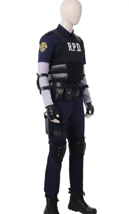 High-quality RE2 Leon Cosplay Costume survival horror games Halloween costumes Leon Scott Kennedy Costume - Big Tim's Magic Emporium
