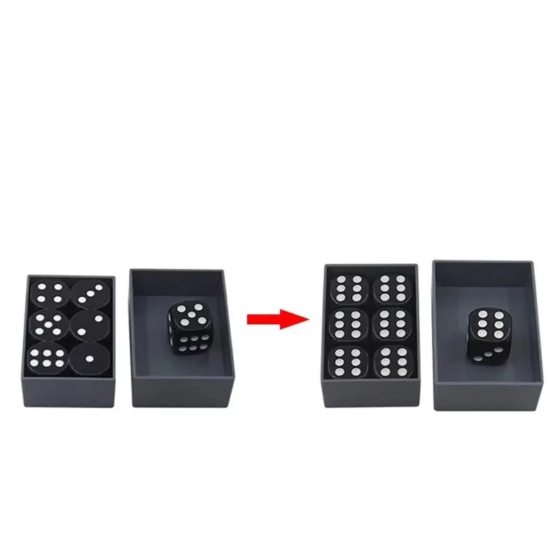 Miracle Dice 7 Black Die and Box Dice Number Change Close up Magic Tricks Mentalism Magicians Prop Gimmick Accessory Illusion