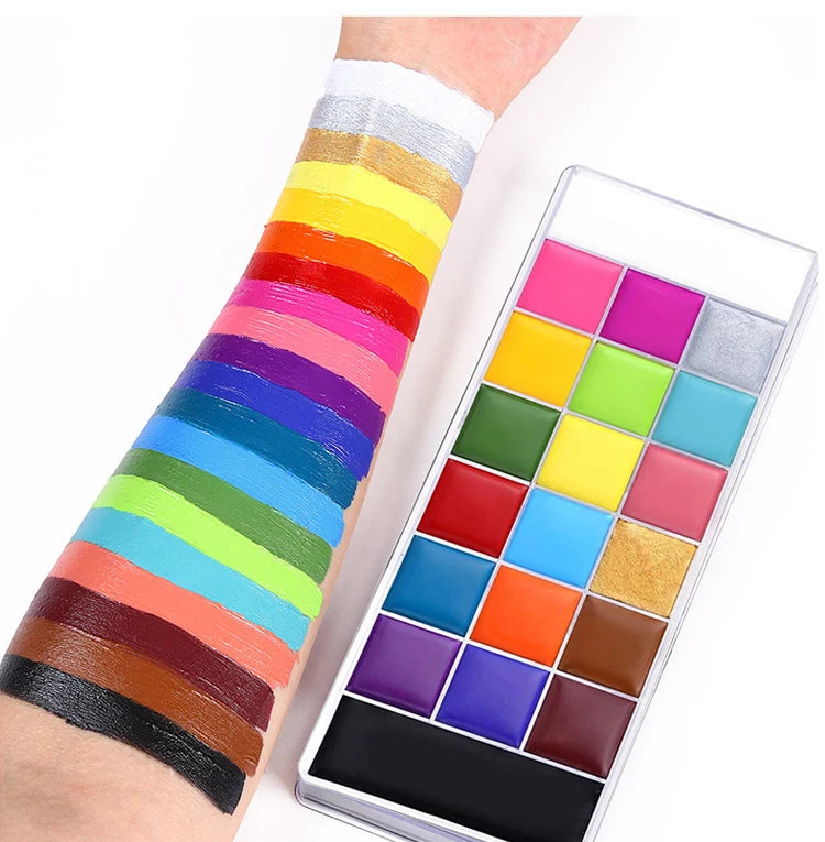 Face And Body Painting,Face & Body Paint Palette Makeup for Birthday Celebrations,Festivals,Halloween Costumes Oil Body Painting