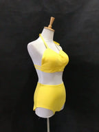 Female Jazz Dance Team Costume Black Yellow Bikini Tailcoat 3 Pieces Set Women Singer Nightclub Sexy Stage Wear Cosplay Outfits