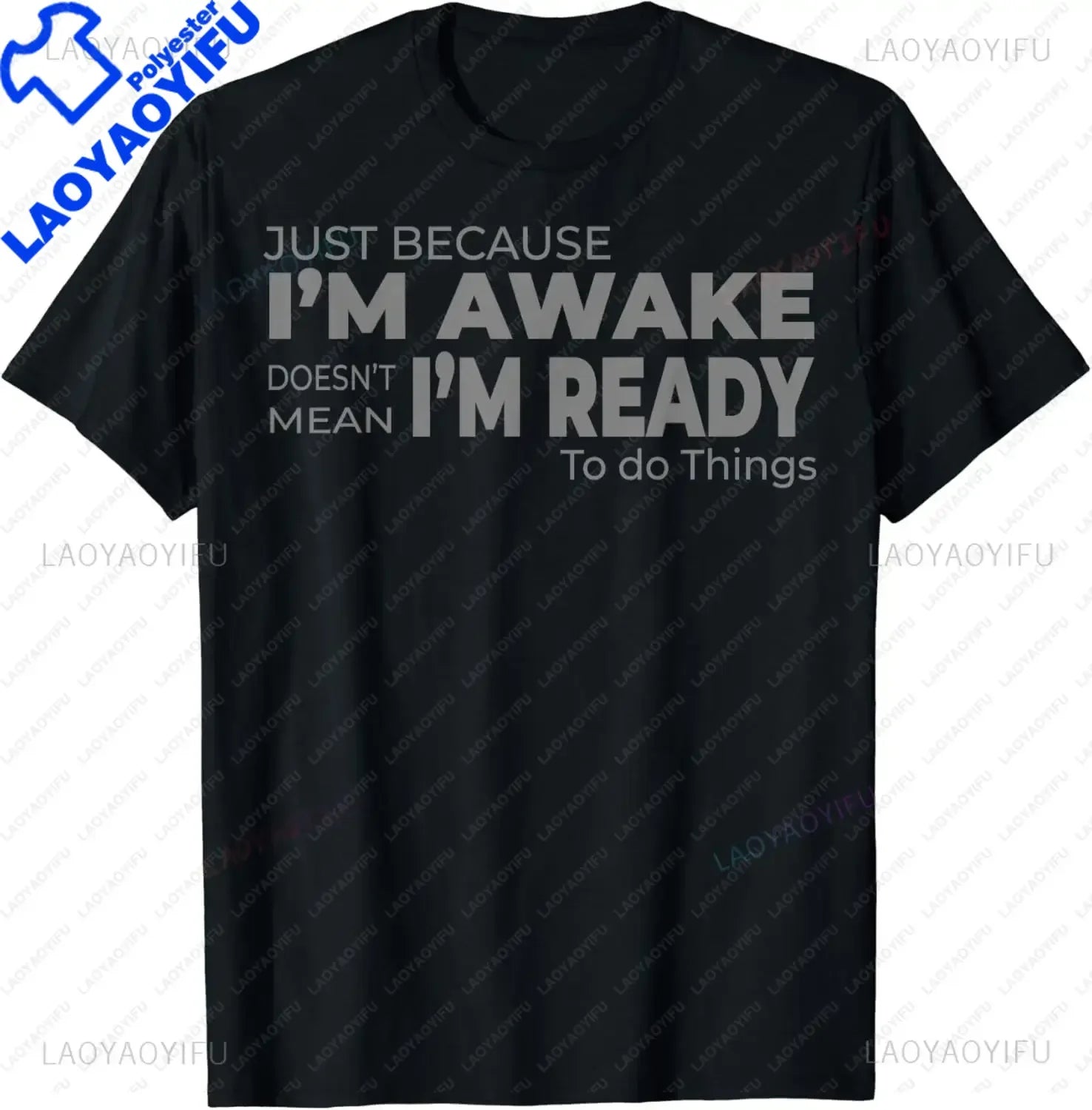 Funny Birthday Gift Just Because I'm Awake Tshirt for Tweens and Teens Men Clothing Custom Printed Streetwear Graphic T Shirts - Big Tim's Magic Emporium