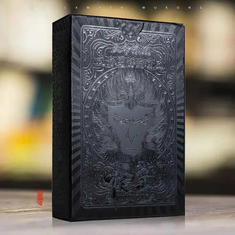 WUKONG Plastic Deck of Cards Easy Shuffling Black Playing Cards Board Game Waterproof Poker Cards for Entertainment