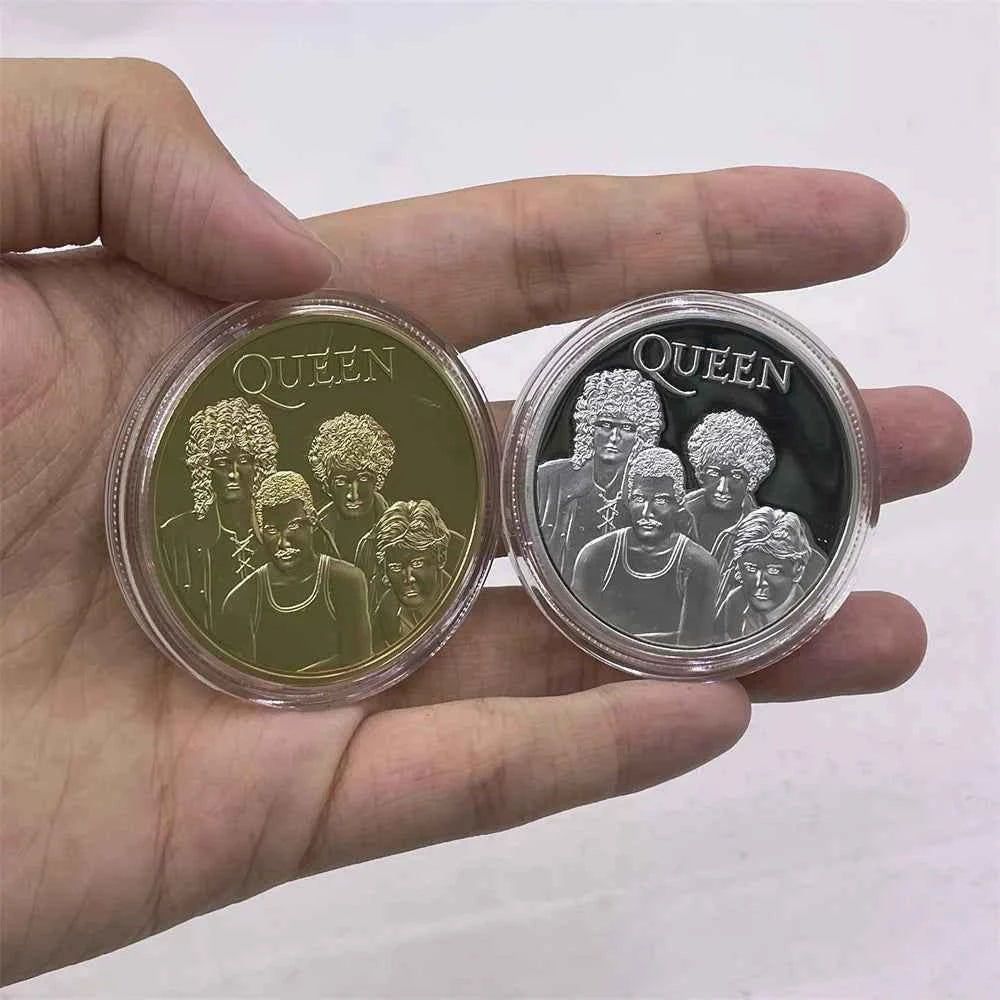 Mixed Designs Queen Gold Coin Popular World Band Commemorative Coin Freddie Mercury Challenge Collectibles Home Decor Gift