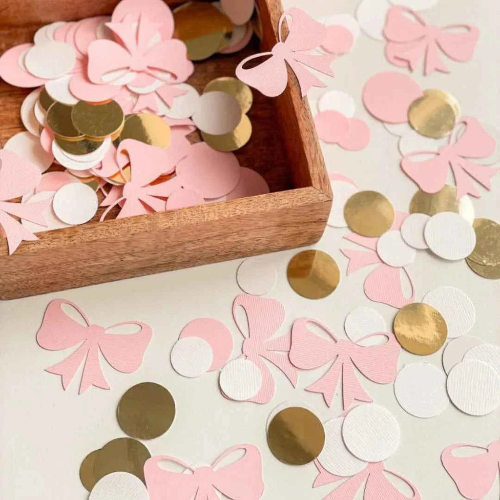 Birthday Party Confetti Decoration Paper Scraps Pink Bow Tie Girl Birthday Party Desktop Throwing Paper Scraps Decoration