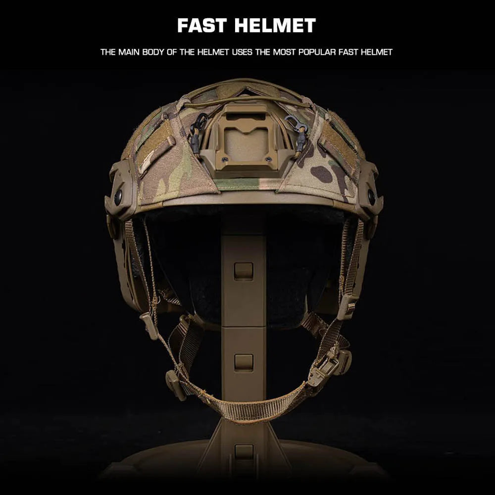 Tactical FAST Helmet Half Face Mask With Flip Goggles Black/Clear 2Pcs Lenses for Hunting Airsoft CS Game Paintball Mask Gear - Big Tim's Magic Emporium