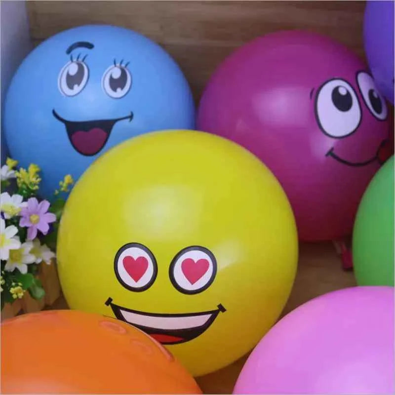 One Year Old Children's Birthday Party Is Decorated with Lovely Smiling Face Printing Large Eye Latex Balloon