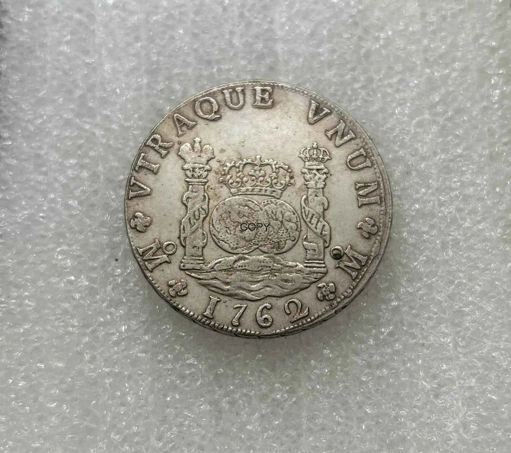 Mexico Coin 1762 8 MF Reales Fernando VI Monarchi Cupronickel Plated Silver Collectibles Copy Coins