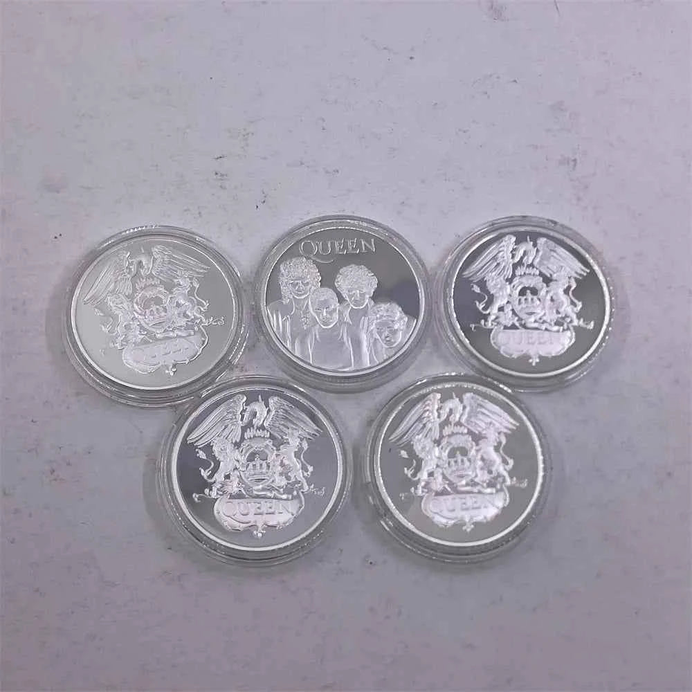 Mixed Designs Queen Gold Coin Popular World Band Commemorative Coin Freddie Mercury Challenge Collectibles Home Decor Gift