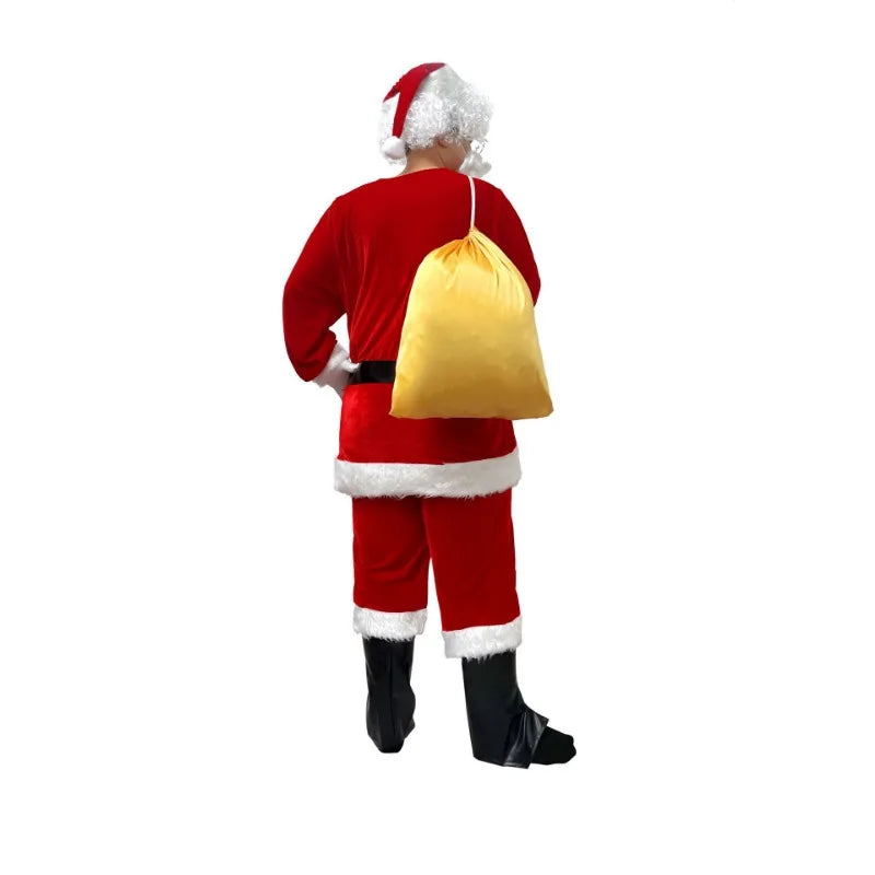 M-4XL Santa Claus Costume for Men Santa Suit Adults Mens Deluxe Professional Christmas Clause Outfit Xmas Cosplay Party Supplies - Big Tim's Magic Emporium