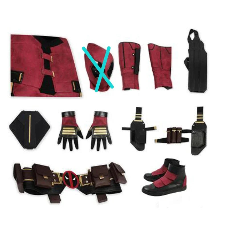 New Arrival DP3 Mr. Pool Cosplay Costume Hero Complete Clothes Red Leather Men Jumpsuit Halloween Carnival Christmas Outfit - Big Tim's Magic Emporium
