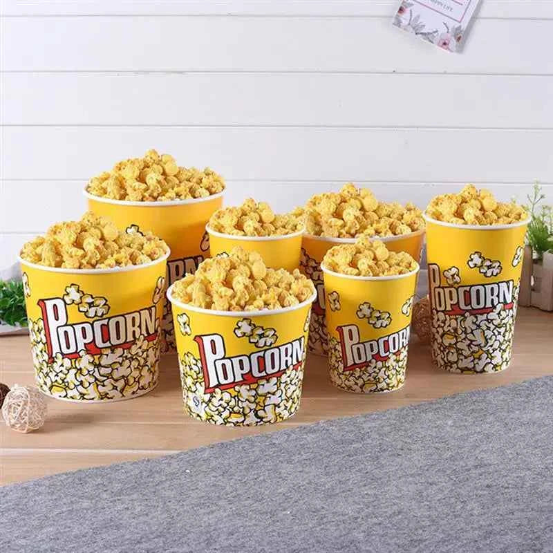 10pcs Popcorn Bucket Snack Cup Party Favor Container Movie Night Treat Box Plastic Dinnerware Set Candy Holder Kids Supplies
