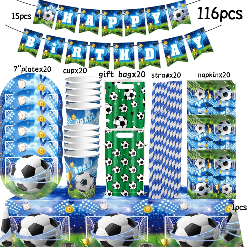 Football Party Stuff Soccer Party Tableware Tablecloth Napkin Cup Plate Soccer Party Backdrop Baby Shower Football Party Favors - Big Tim's Magic Emporium