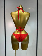 Crystal Diamond Bikini Two-Piece Set Sparkle Stage Performance Outfit