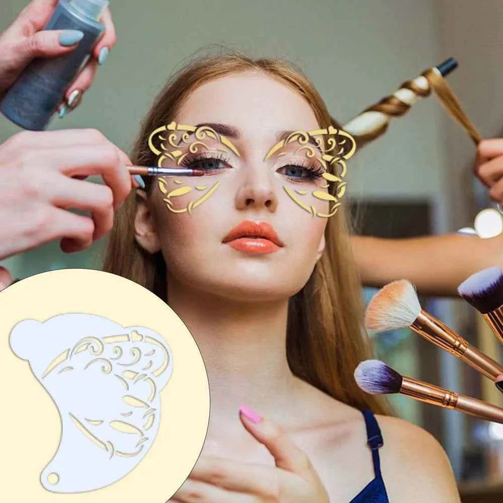 Reusable Face Paint Templates Multiple Pattern Hand Painting Body Art Paint Stencils Decorative Easy Use DIY Makeup Tools Party