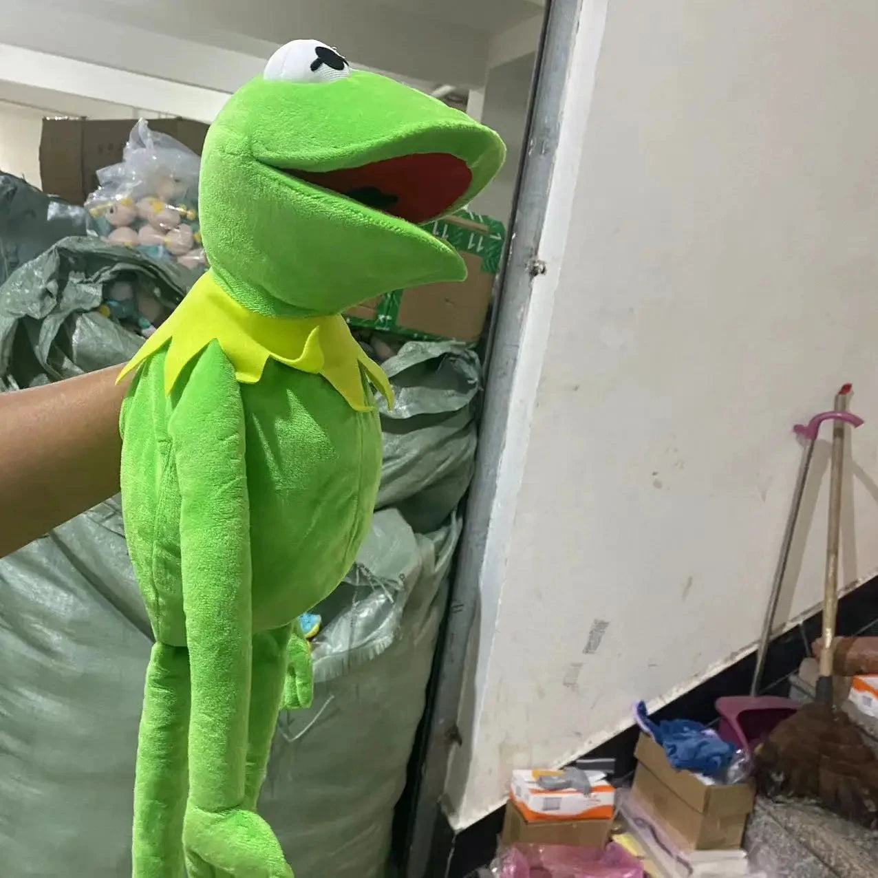 Kermit The Frog Funny Plush Doll Hand Puppet Schoolbag Frog Animal Plush Toy Big Doll Ventriloquist Performance Props For Baby - Big Tim's Magic Emporium