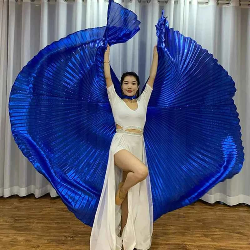 Oriental Style Dance Accessories Stage Performance Props Egyptian Wings 300 Degrees Belly Dance Isis Wings with Sticks