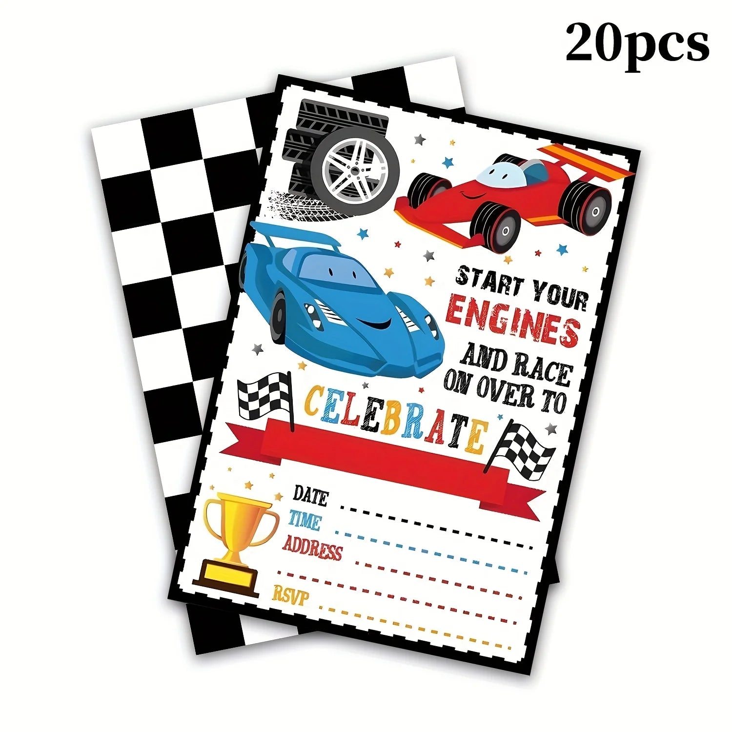 Racing Car Party Invitation Race Car Birthday Invitation for Boys Kid Men Cars Party Supplies Racing Birthday Invite Cards - Big Tim's Magic Emporium