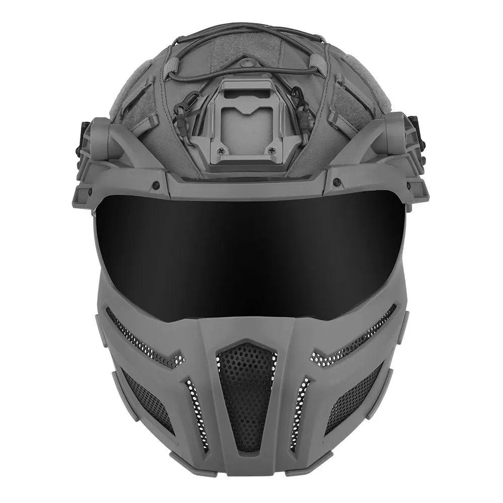 Tactical FAST Helmet Half Face Mask With Flip Goggles Black/Clear 2Pcs Lenses for Hunting Airsoft CS Game Paintball Mask Gear - Big Tim's Magic Emporium