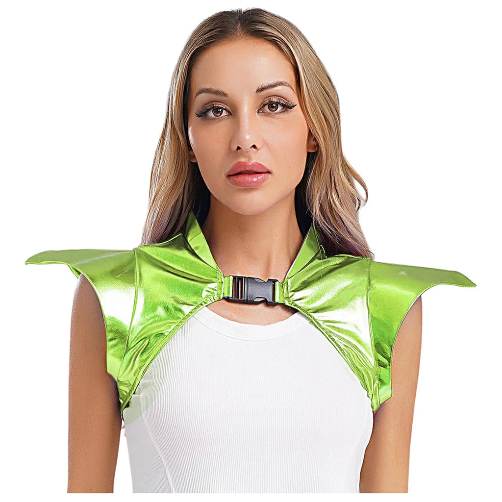 Metallic Gothic Armor Shoulder Shrug Steampunk Pauldron Collar Stage Costume