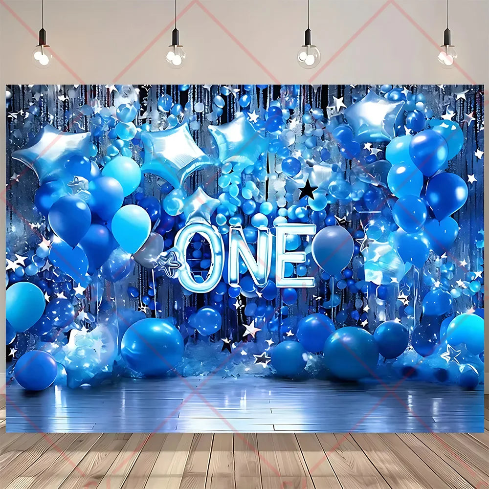 Newborn Baby 1st Birthday Backdrop Pink Blue Balloon Girl Boy Baby Shower Cake Smash Photography Background Decor Photo Studio
