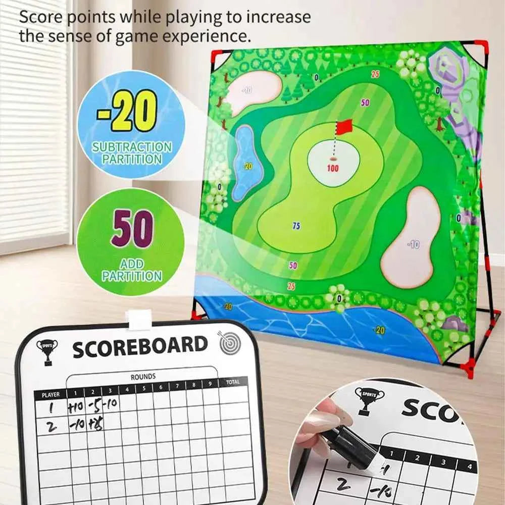 Battle Golf Chipping Game Golf Hitting Mat Sports Activities Putting Practice Toy Swing Training Tool for Home Backyard