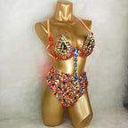 Sparkly Samba Carnival AB Crystal Wire Bra & High-Waisted Panties Costume Set