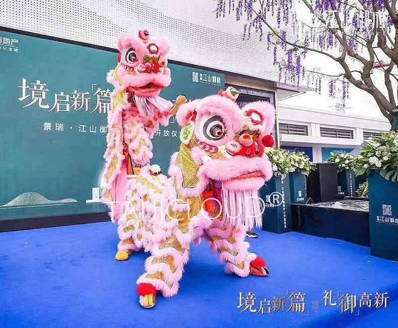 Southern Lion Dance Props for Adults, Double Performance Use, Wool Dragon Lantern, Authentic Lion Awakening Props.