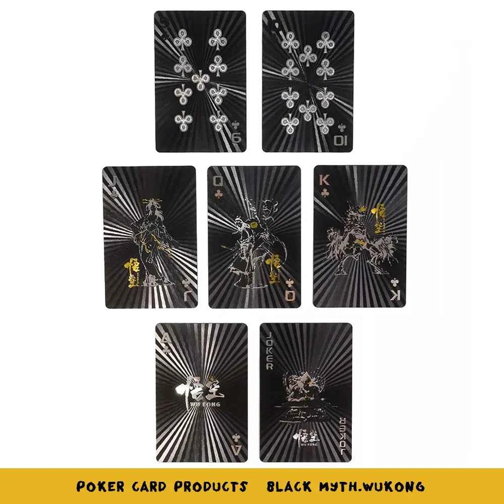 WUKONG Plastic Deck of Cards Easy Shuffling Black Playing Cards Board Game Waterproof Poker Cards for Entertainment