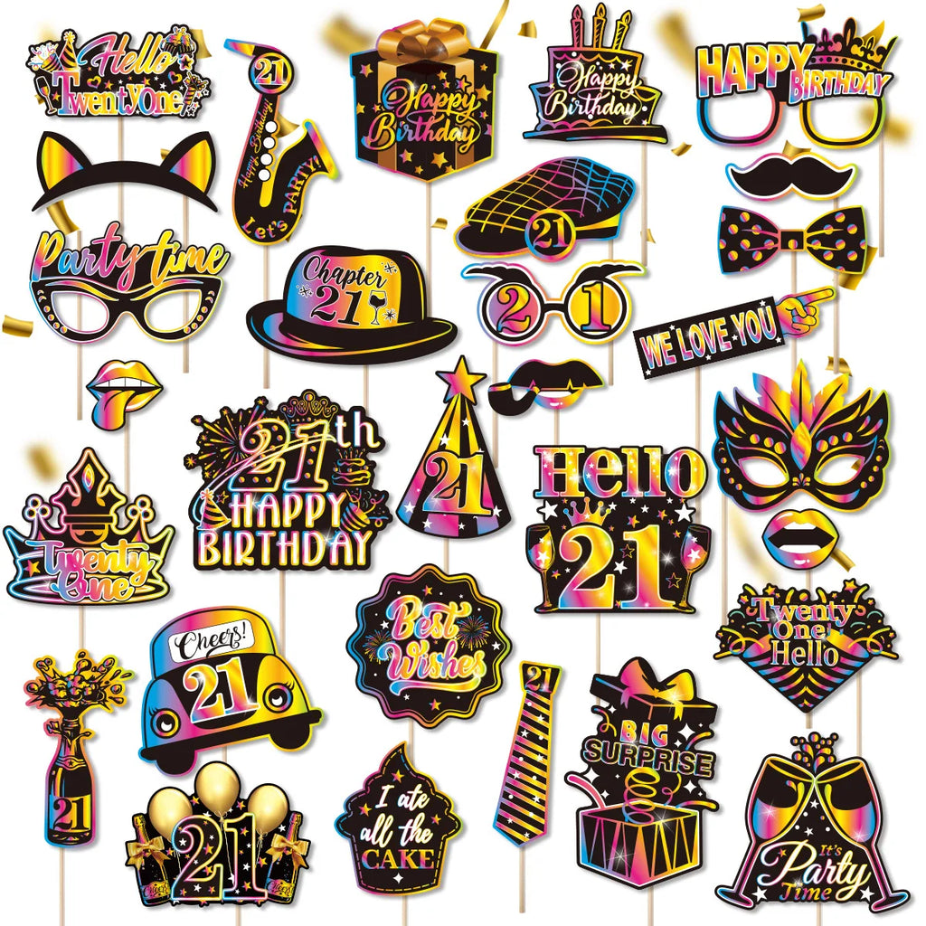 Birthday Party Decoration Photo Props 30 40 50 Birthday Party Glasses Decoration