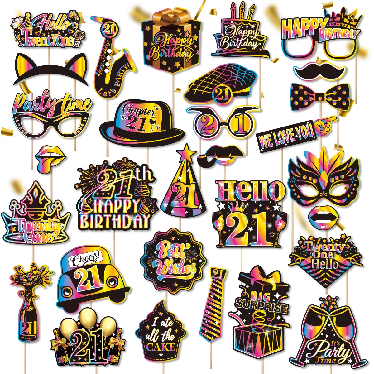 Birthday Party Decoration Photo Props 30 40 50 Birthday Party Glasses Decoration