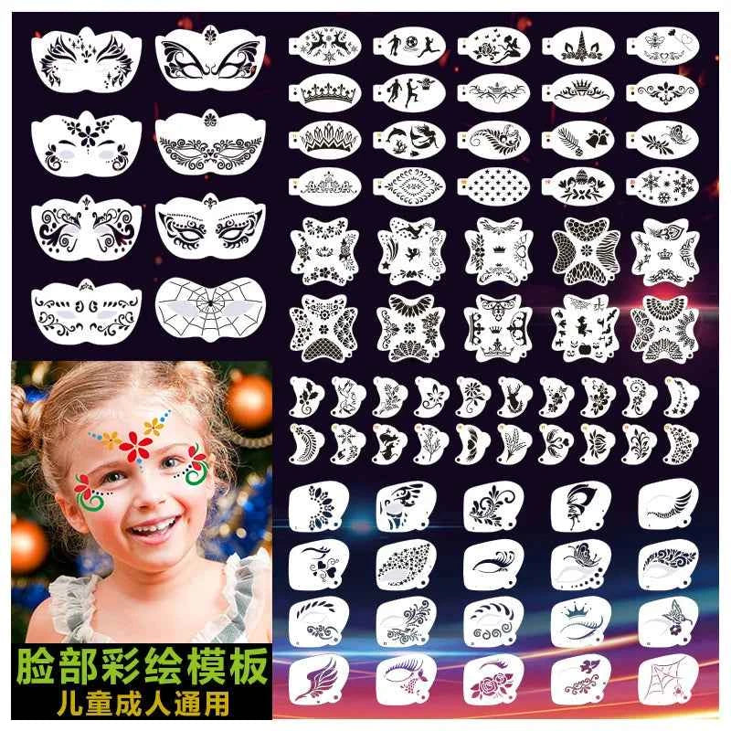 Face Paint Stencils Professional Body Art Paint Stencils Reusable For Adults Kids Easily Use Templates For Parties Makeup Tools