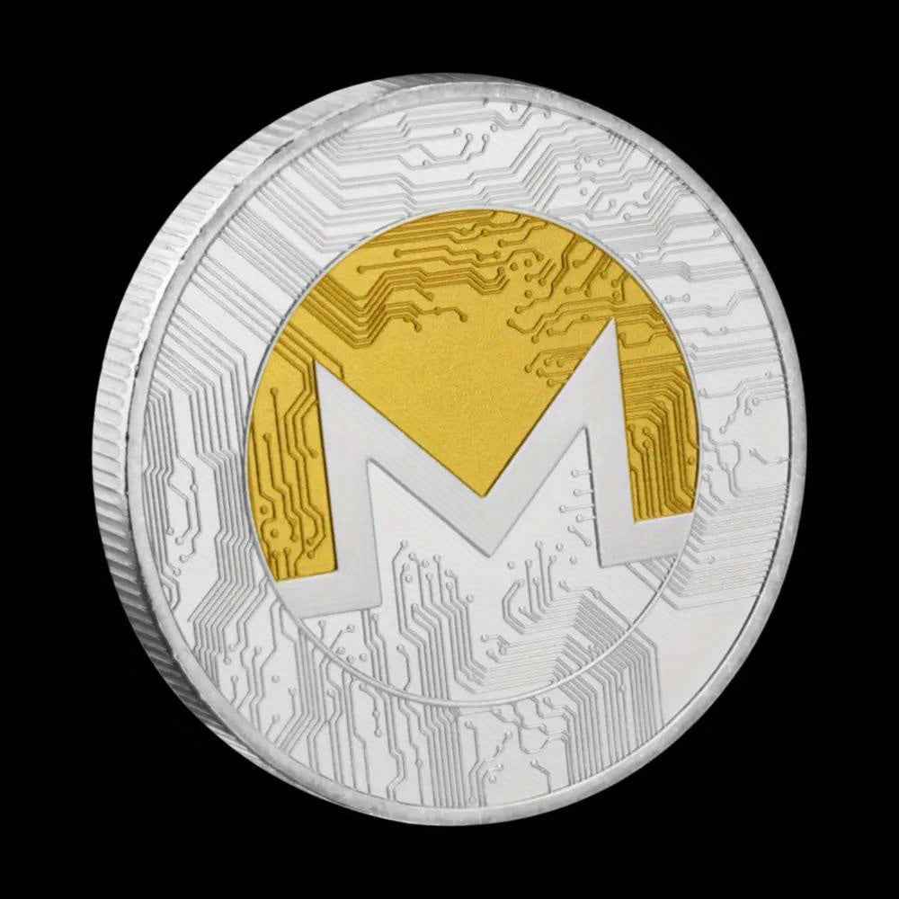 1 Piece Monero Coin Cryptocurrency Coin Physical Crypto Collectible Gift Silvery Plated Coin Commemorative Coin