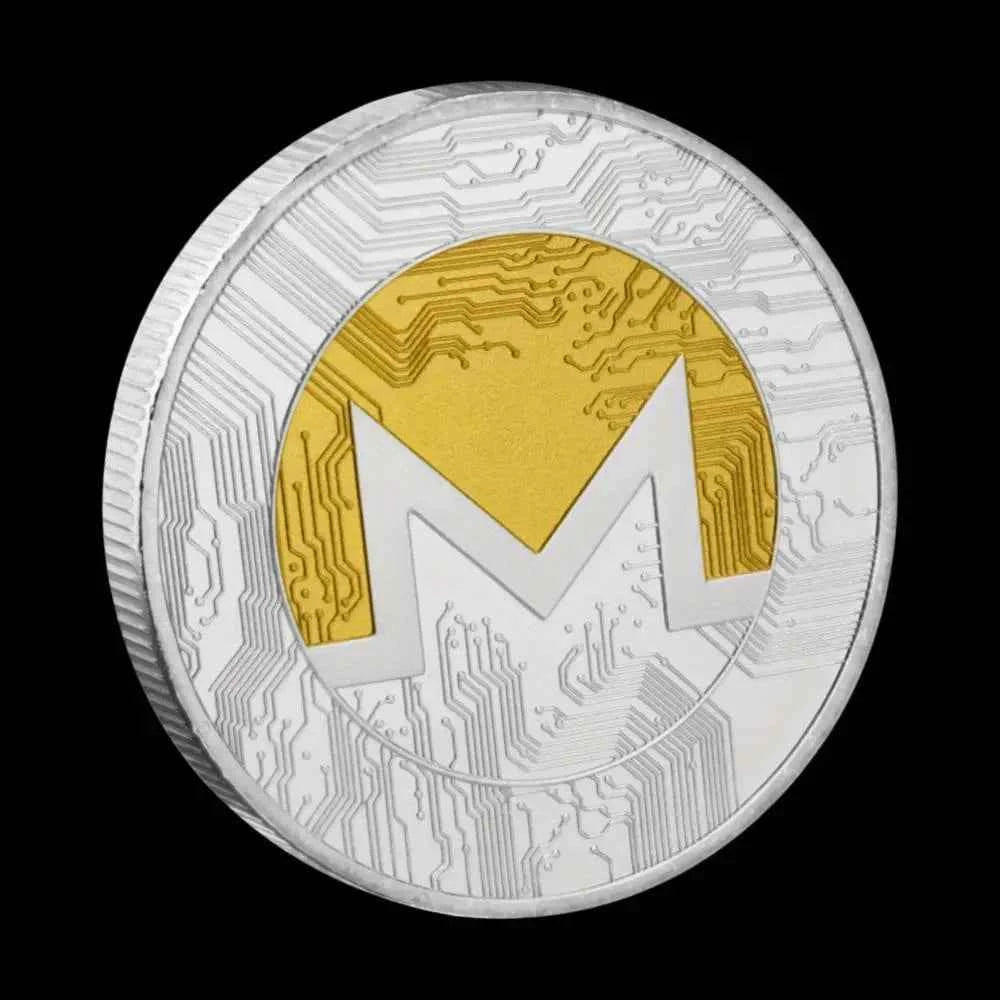 1 Piece Monero Coin Cryptocurrency Coin Physical Crypto Collectible Gift Silvery Plated Coin Commemorative Coin