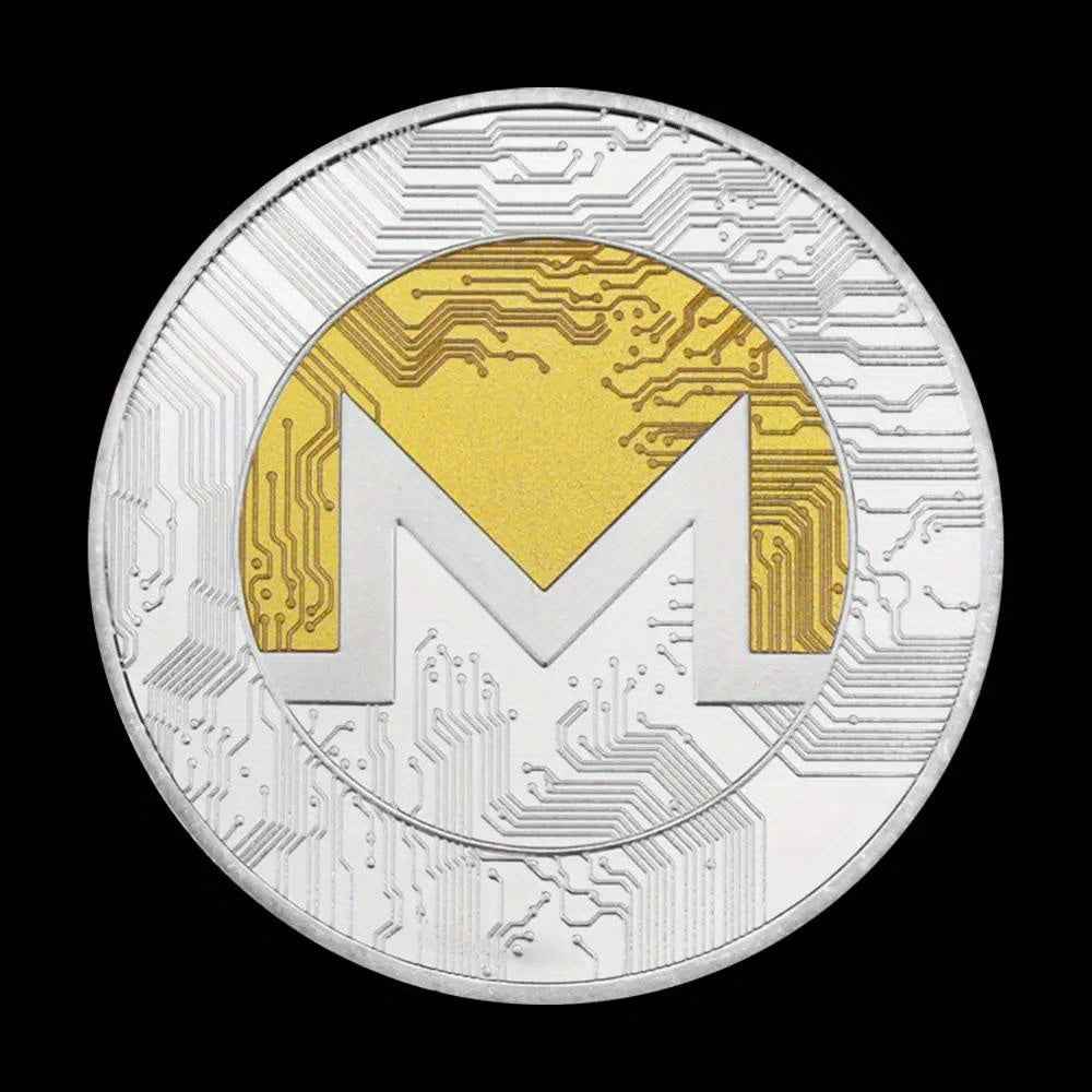 1 Piece Monero Coin Cryptocurrency Coin Physical Crypto Collectible Gift Silvery Plated Coin Commemorative Coin