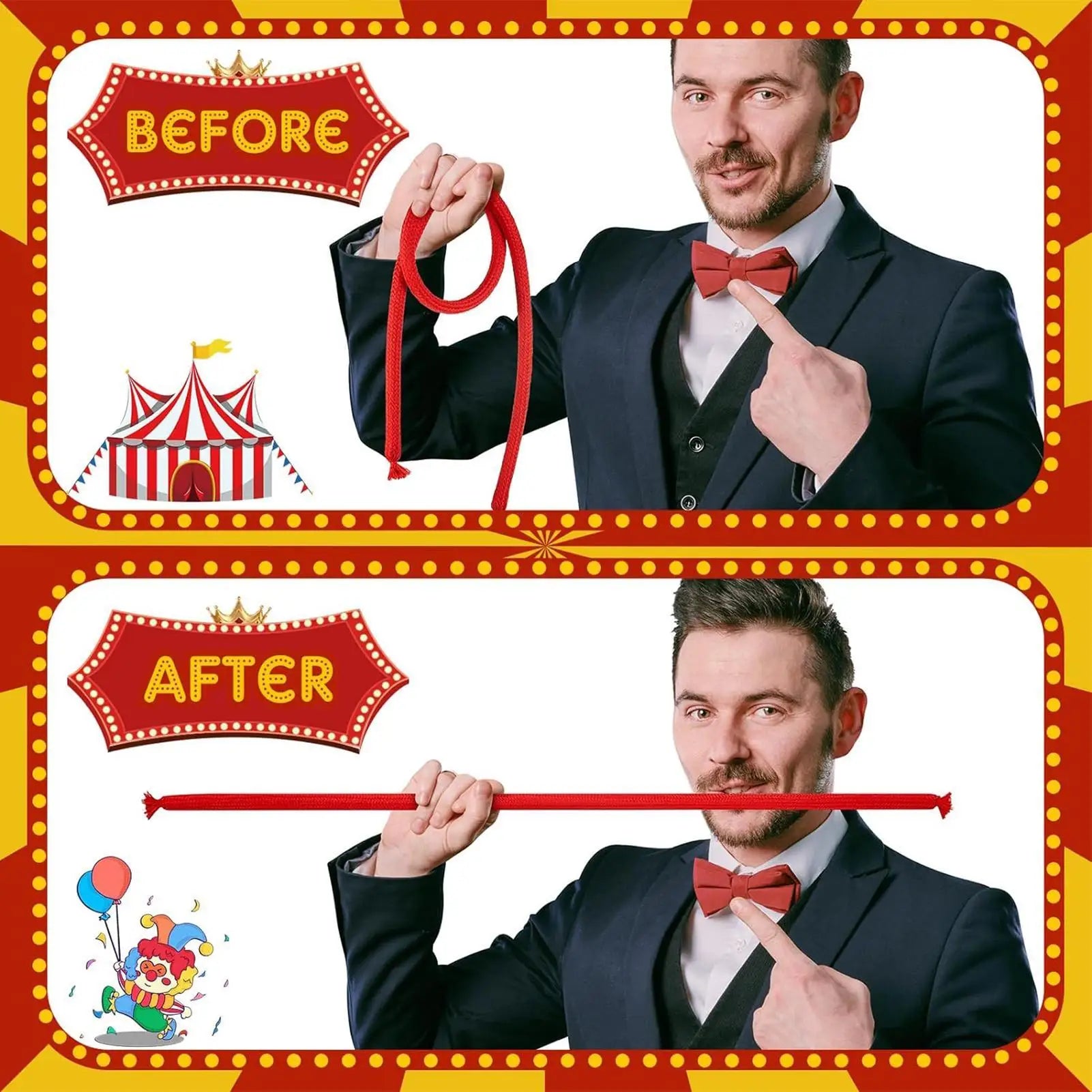 Magic Rope Optical Illusion Gimmick Tool for Tricks Creative Magic Tricks Funny Rope Easy to Do Magic Shows Magic Prop - Big Tim's Magic Emporium