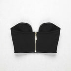 Sweetheart Neck Bandage Crop Top