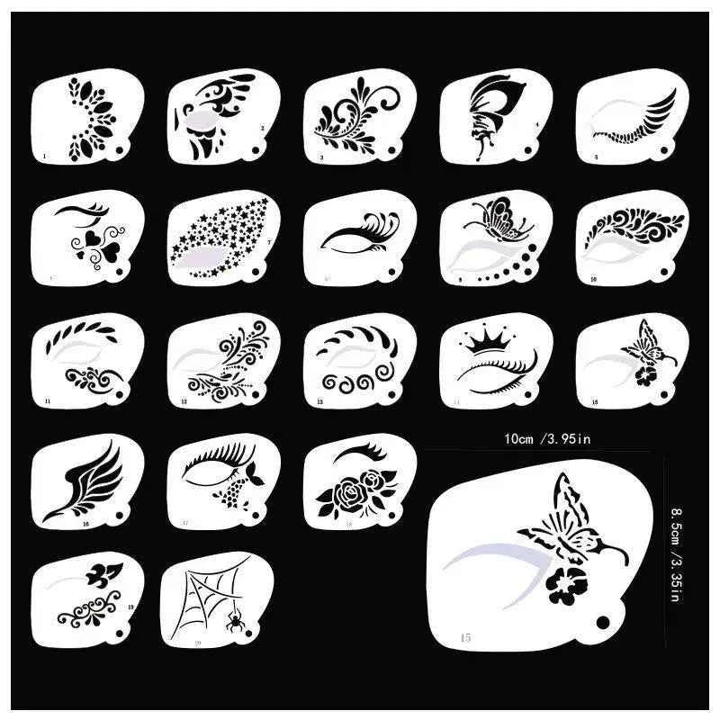 Face Paint Stencils Professional Body Art Paint Stencils Reusable For Adults Kids Easily Use Templates For Parties Makeup Tools