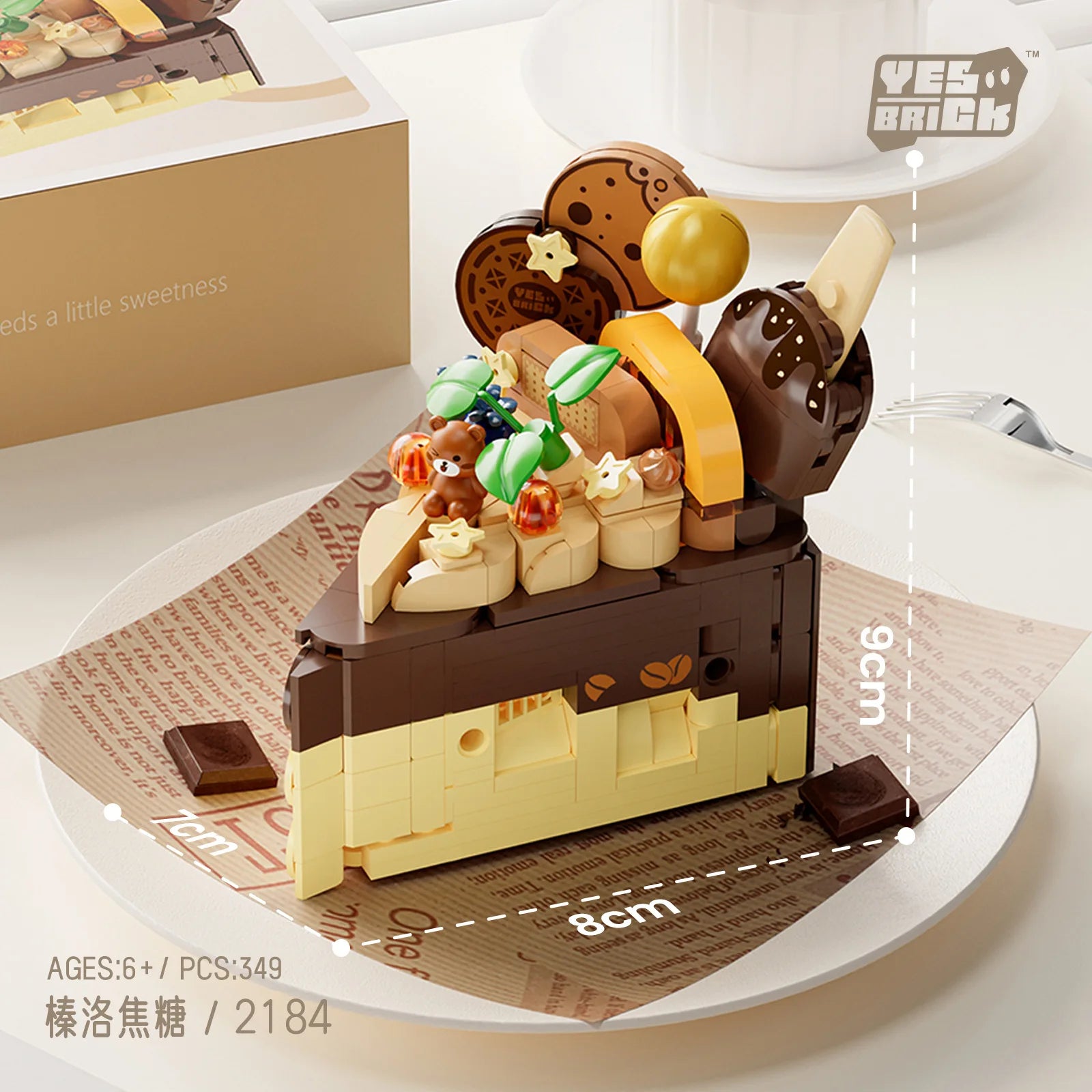 Birthday Cake Shape Building Blocks, Mini Assembly Bricks Ornament, Intellectual Educational Toy for Children Holiday Gifts